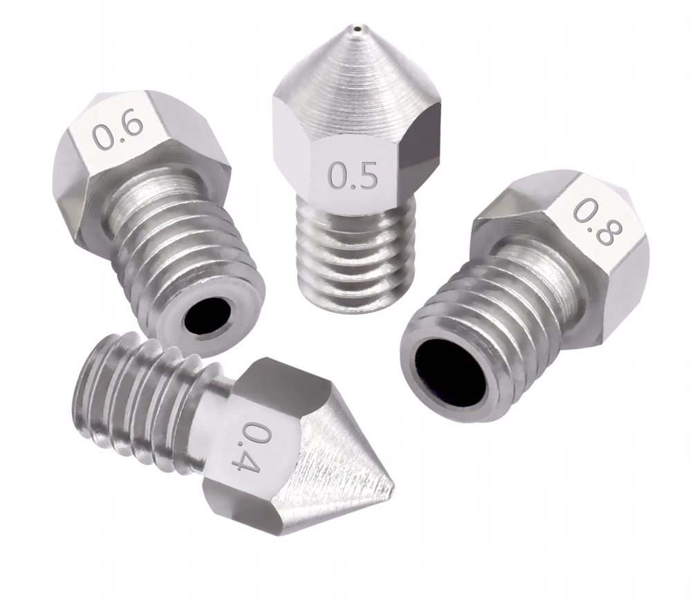 Сталеве сопло МК8 long для 3д принтера, стальное сопло МК8, стальная форсунка 3д принтера купить