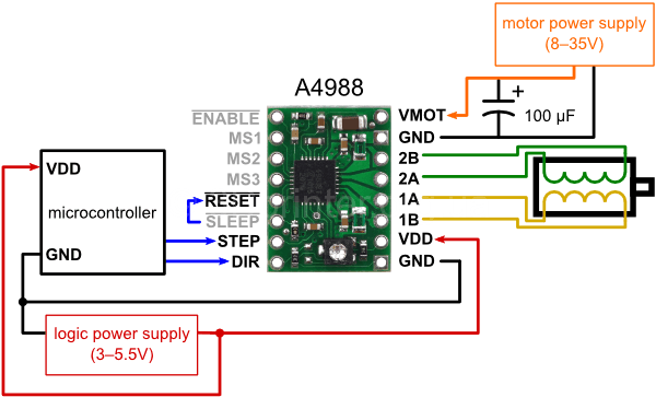 Драйвер шагового двигателя А4988 для 3д принтера