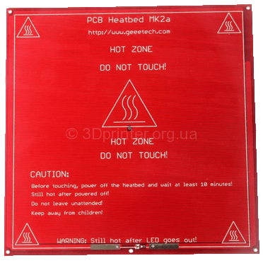 Нагревательная текстолитовая платформа для 3D принтера (215*215мм)