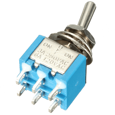 Шестиконтактный тумблер DPDT ON-OFF-ON 6A 125VAC